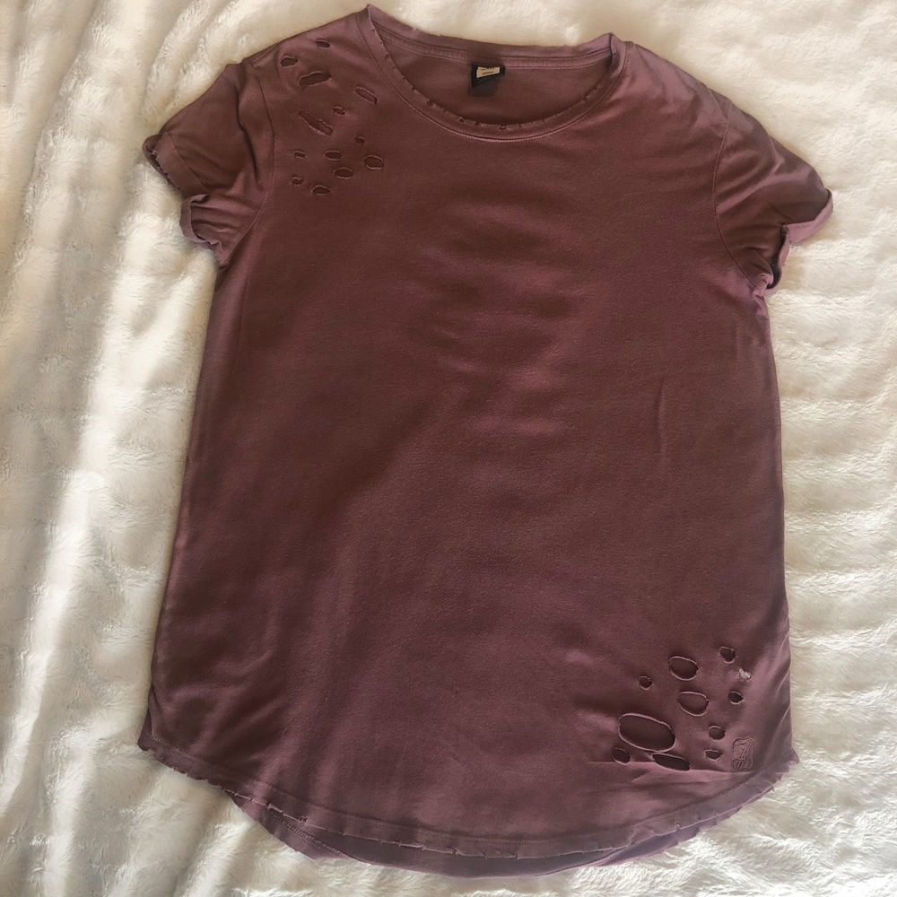 lightly distressed tee